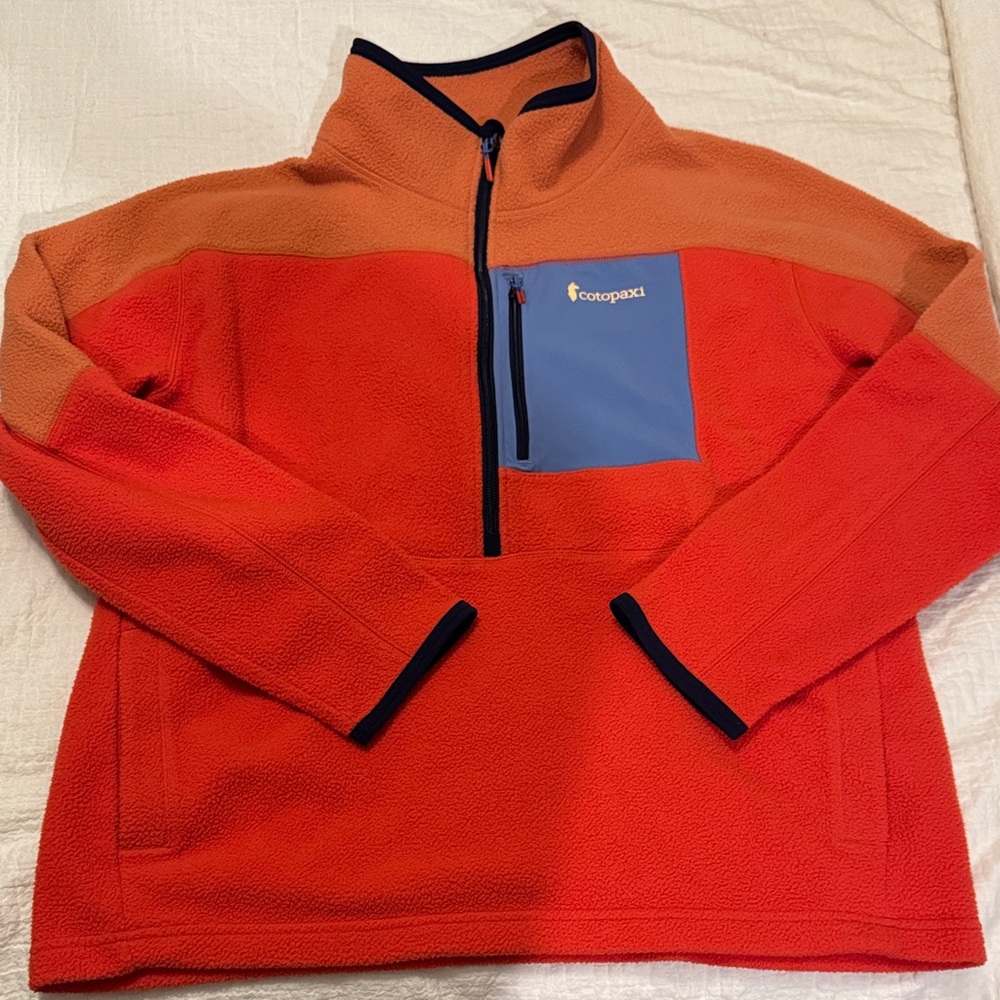 Cotopaxi Women Two-Tone Fleece Jacket - Orange and Blue